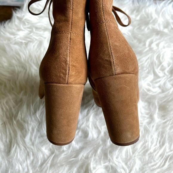 Sam Edelman 6.5 Yvie Bootie Tan Suede Lace Up - Picture 5 of 7